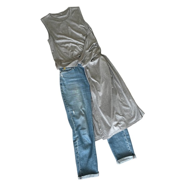 COS Tops - Cos High Low Grey T-Shirt Tunic Sleeveless Top Medium